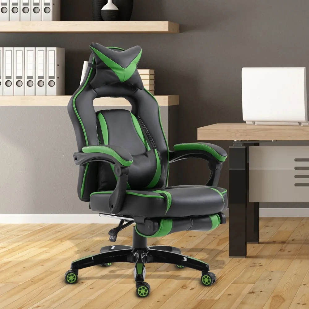 EASYCOMFORT Sedia da Gaming Economica Poltrona Reclinabile Con Poggiapiedi Regolabile Altezza Rotelle Tessuto 71.5 × 68 ×...