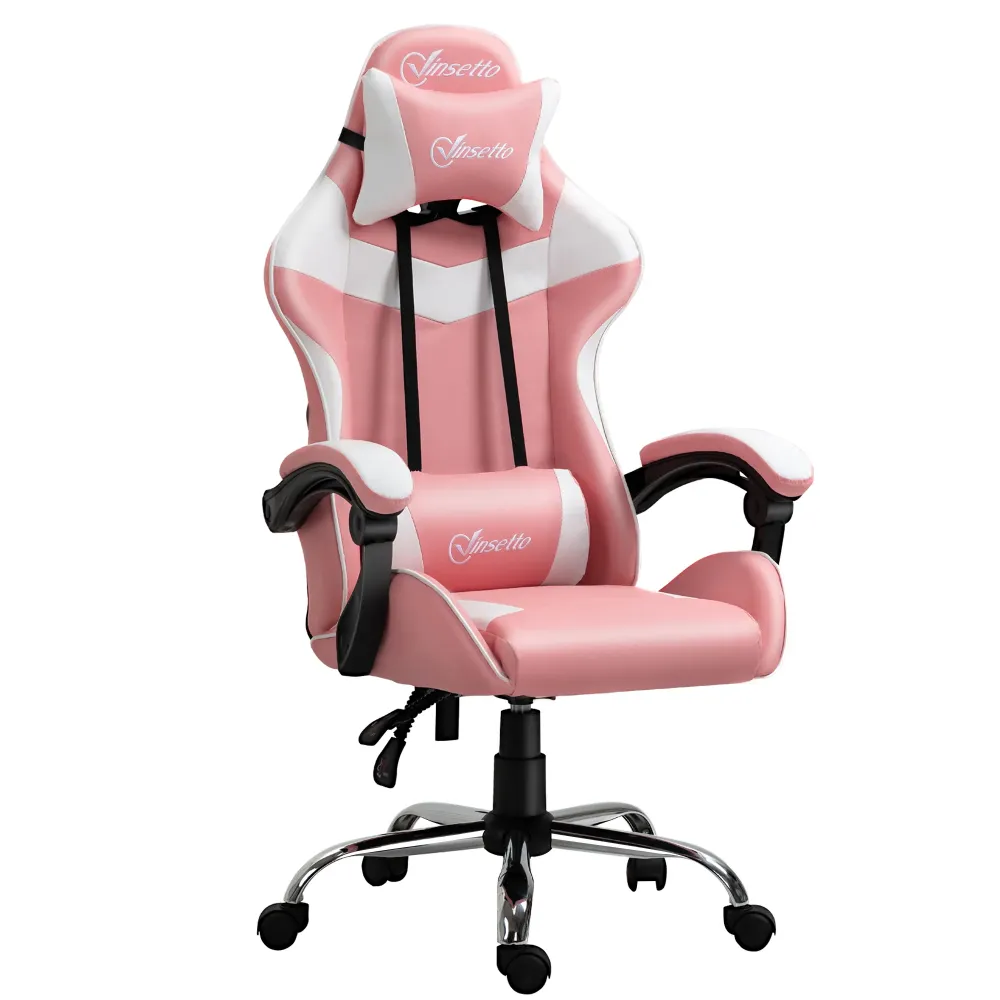 Easycomfort Sedia da Gaming Ergonomica con Poggiatesta, Altezza Regolabile e Reclinabile, Poltrona Girevole con Ruote, 63x...