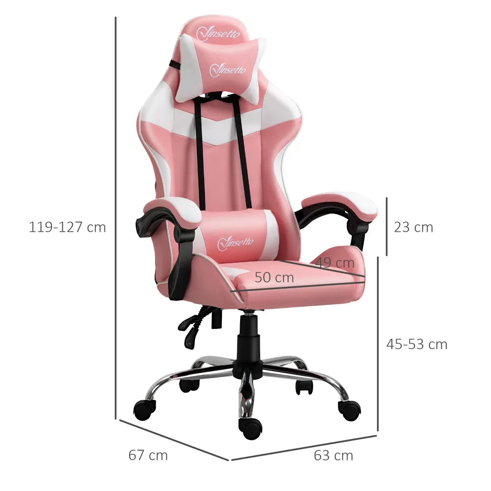 Easycomfort Sedia da Gaming Ergonomica con Poggiatesta, Altezza Regolabile e Reclinabile, Poltrona Girevole con Ruote, 63x...