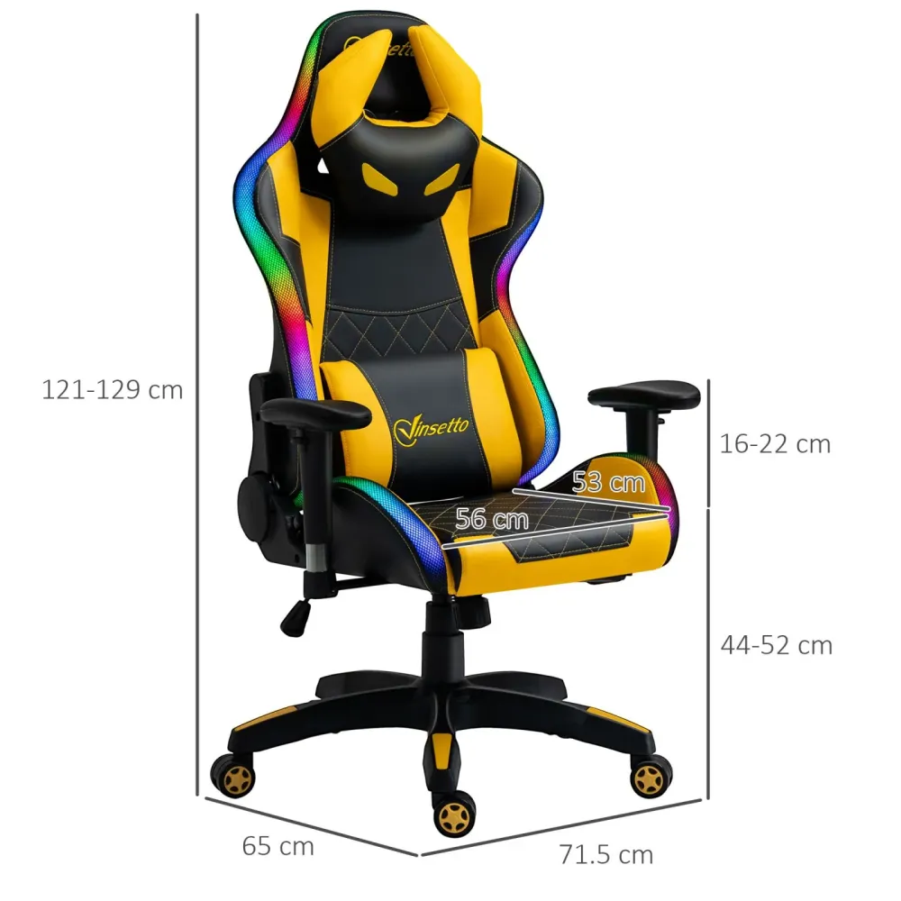 EASYCOMFORT Sedia da Gaming - Giallo Nero