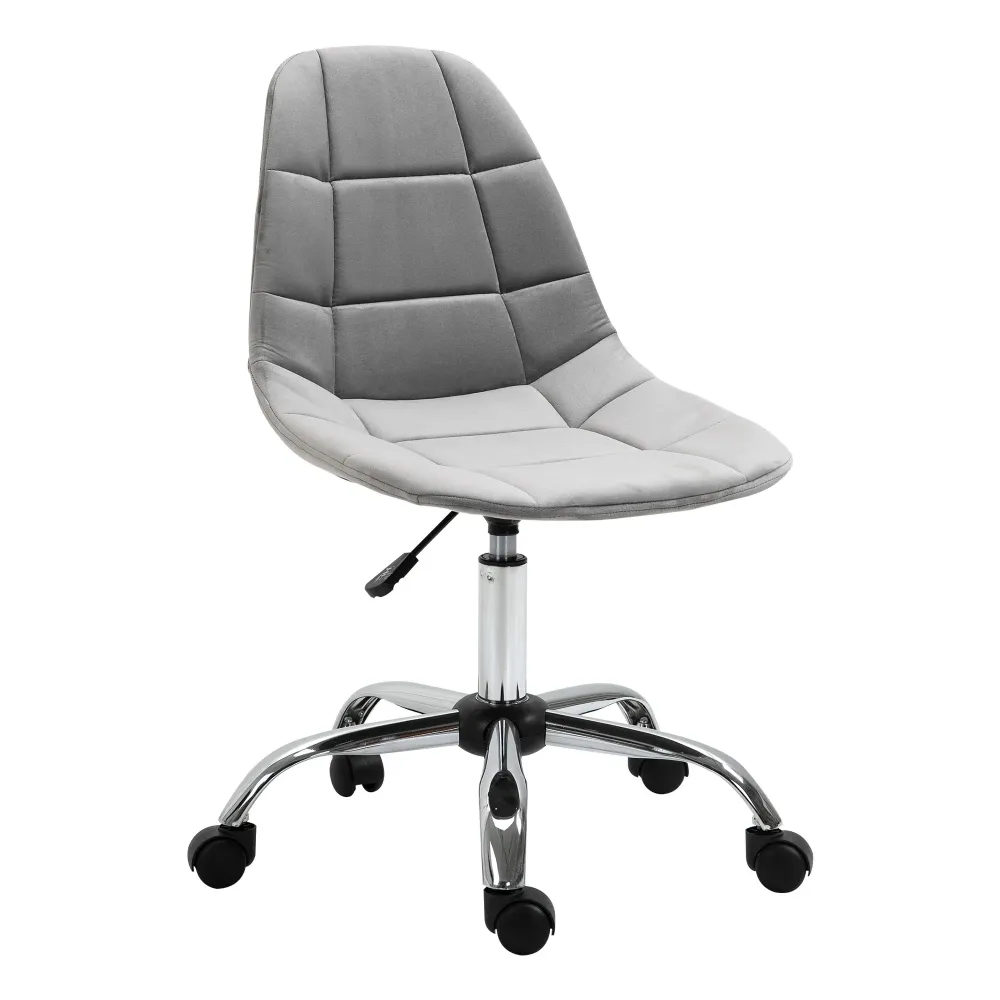 Easycomfort Sedia Girevole , Design Ergonomico e Regolabile Senza Braccioli, Grigio, 59x59x81-91cm