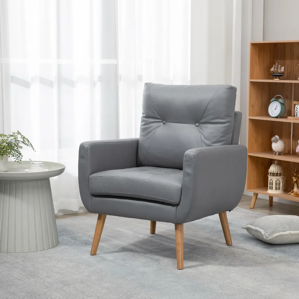 Easycomfort Sedia Moderna per Soggiorno e Camera da Letto con Seduta Imbottita e Tessuto Microfibra, 72x73x94 cm, Grigia