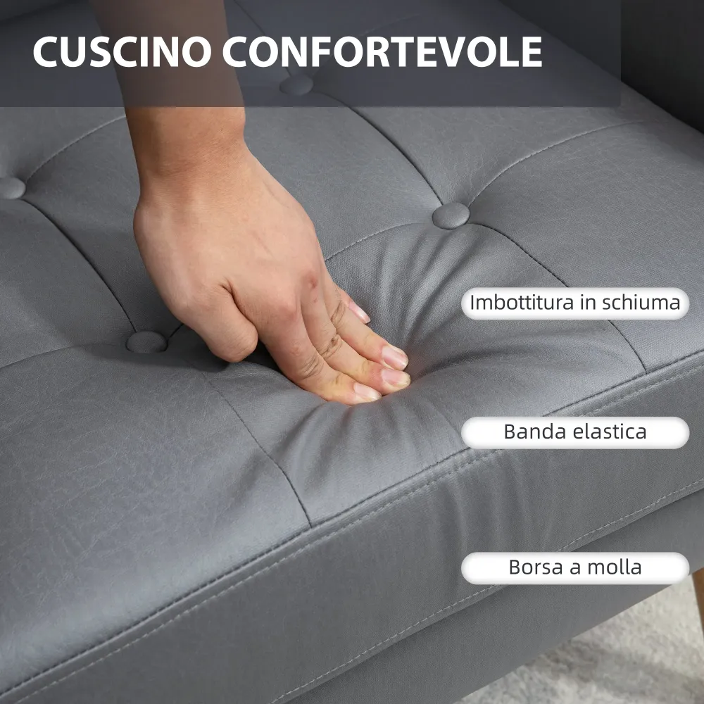 Easycomfort Sedia Moderna per Soggiorno e Camera da Letto con Seduta Imbottita e Tessuto Microfibra, 72x73x94 cm, Grigia