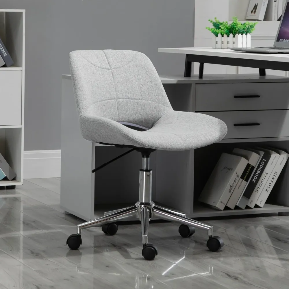 EASYCOMFORT Sedia Sgabello Girevole da Ufficio e Casa, Altezza Regolabile, 5 ruote