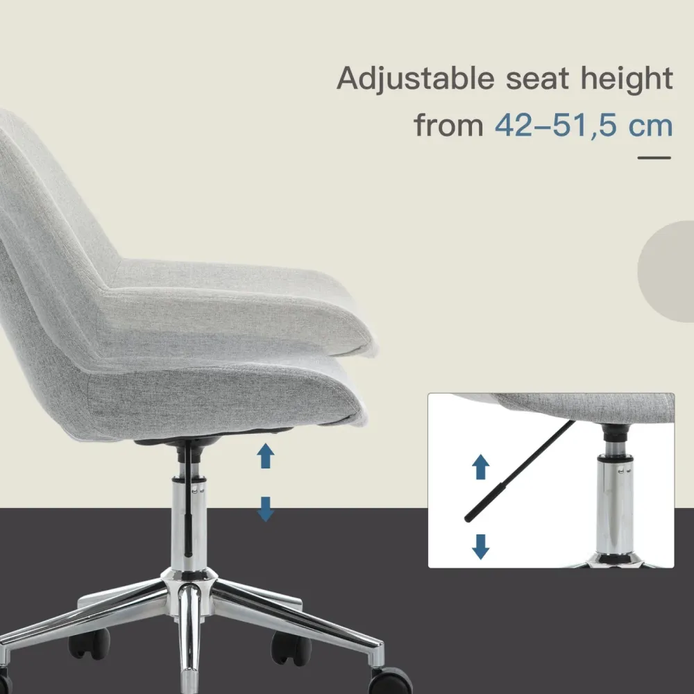 EASYCOMFORT Sedia Sgabello Girevole da Ufficio e Casa, Altezza Regolabile, 5 ruote