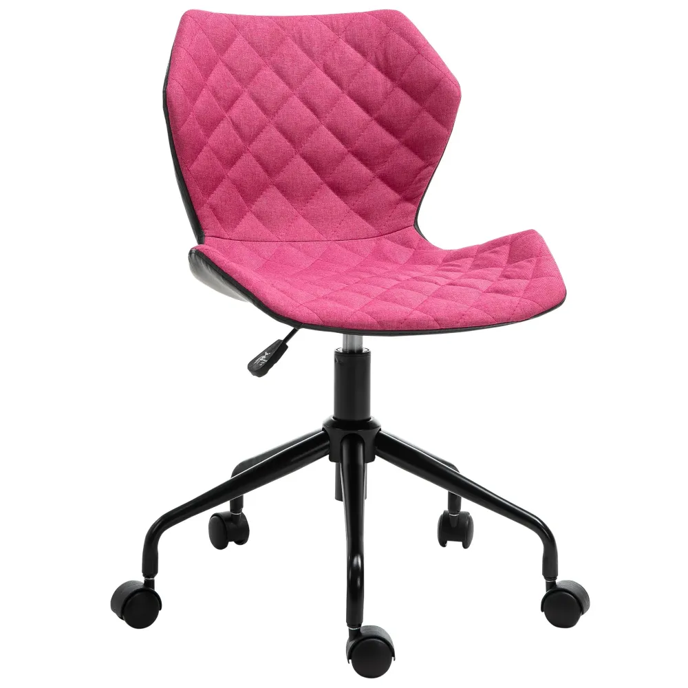 Easycomfort Sedia Sgabello da Ufficio Ergonomica, Sedia Girevole Per Scrivania, Altezza Regolabile, Ruote Nylon, Rosa