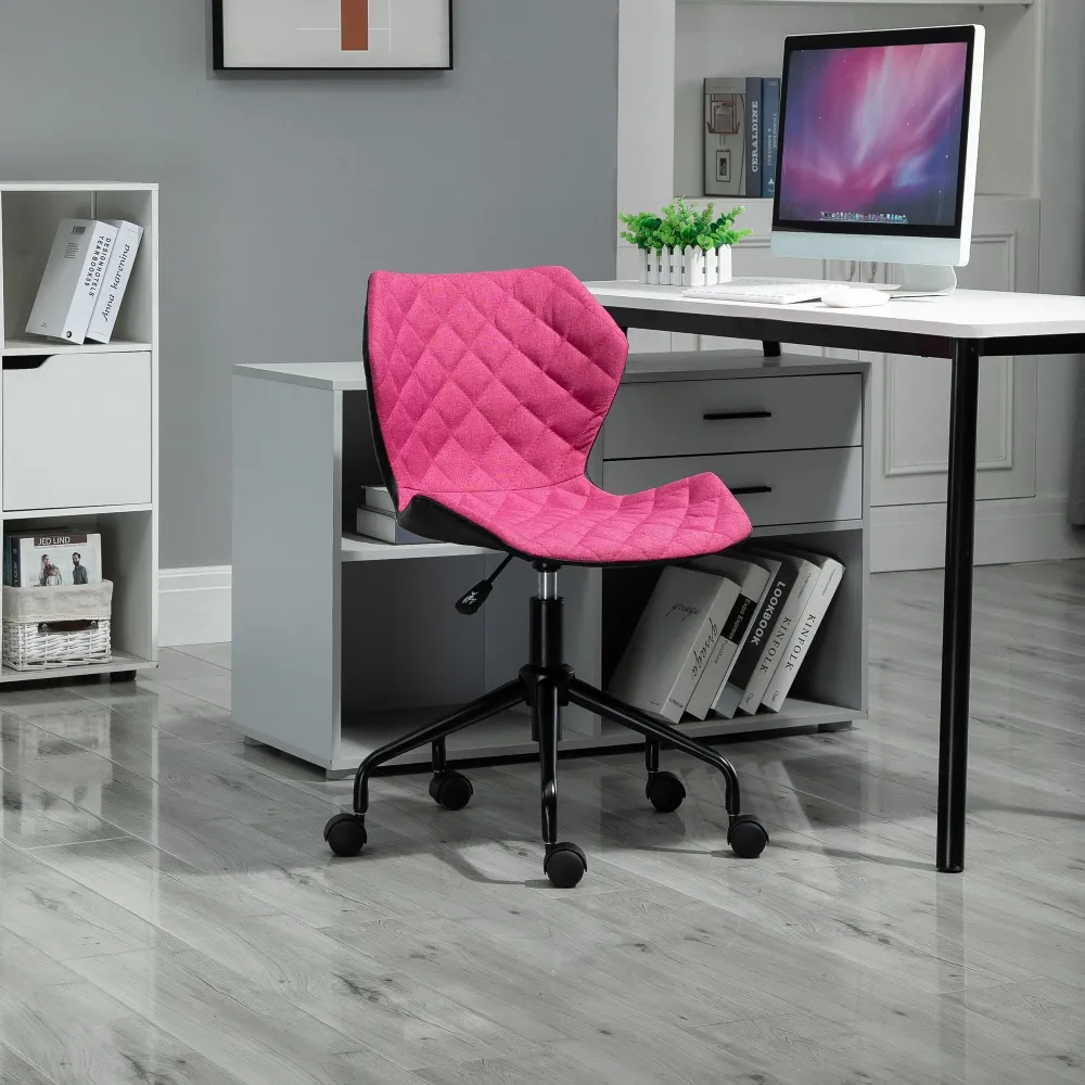 Easycomfort Sedia Sgabello da Ufficio Ergonomica, Sedia Girevole Per Scrivania, Altezza Regolabile, Ruote Nylon, Rosa