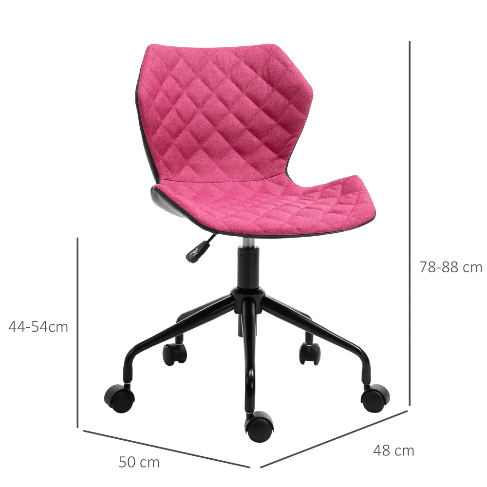 Easycomfort Sedia Sgabello da Ufficio Ergonomica, Sedia Girevole Per Scrivania, Altezza Regolabile, Ruote Nylon, Rosa