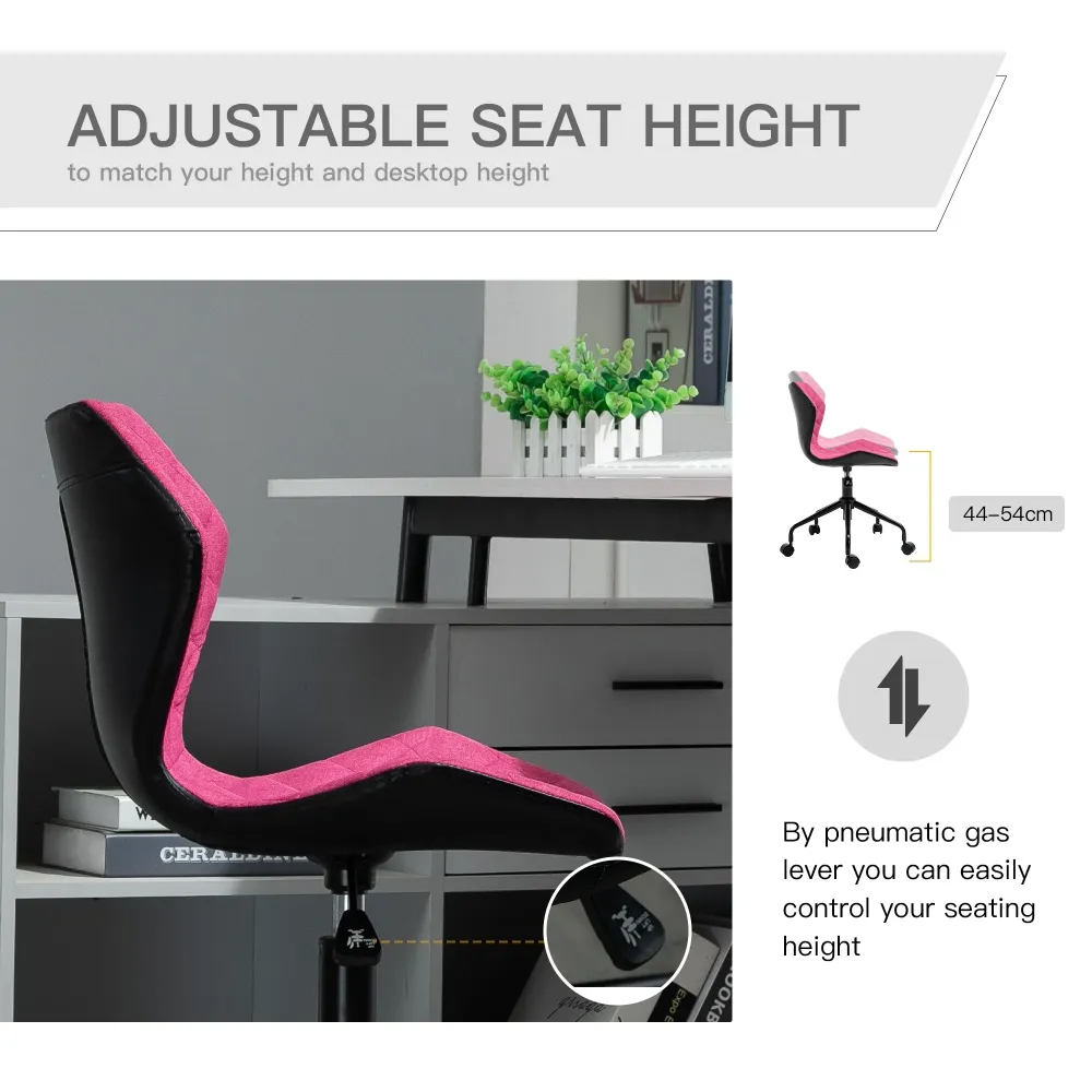 Easycomfort Sedia Sgabello da Ufficio Ergonomica, Sedia Girevole Per Scrivania, Altezza Regolabile, Ruote Nylon, Rosa