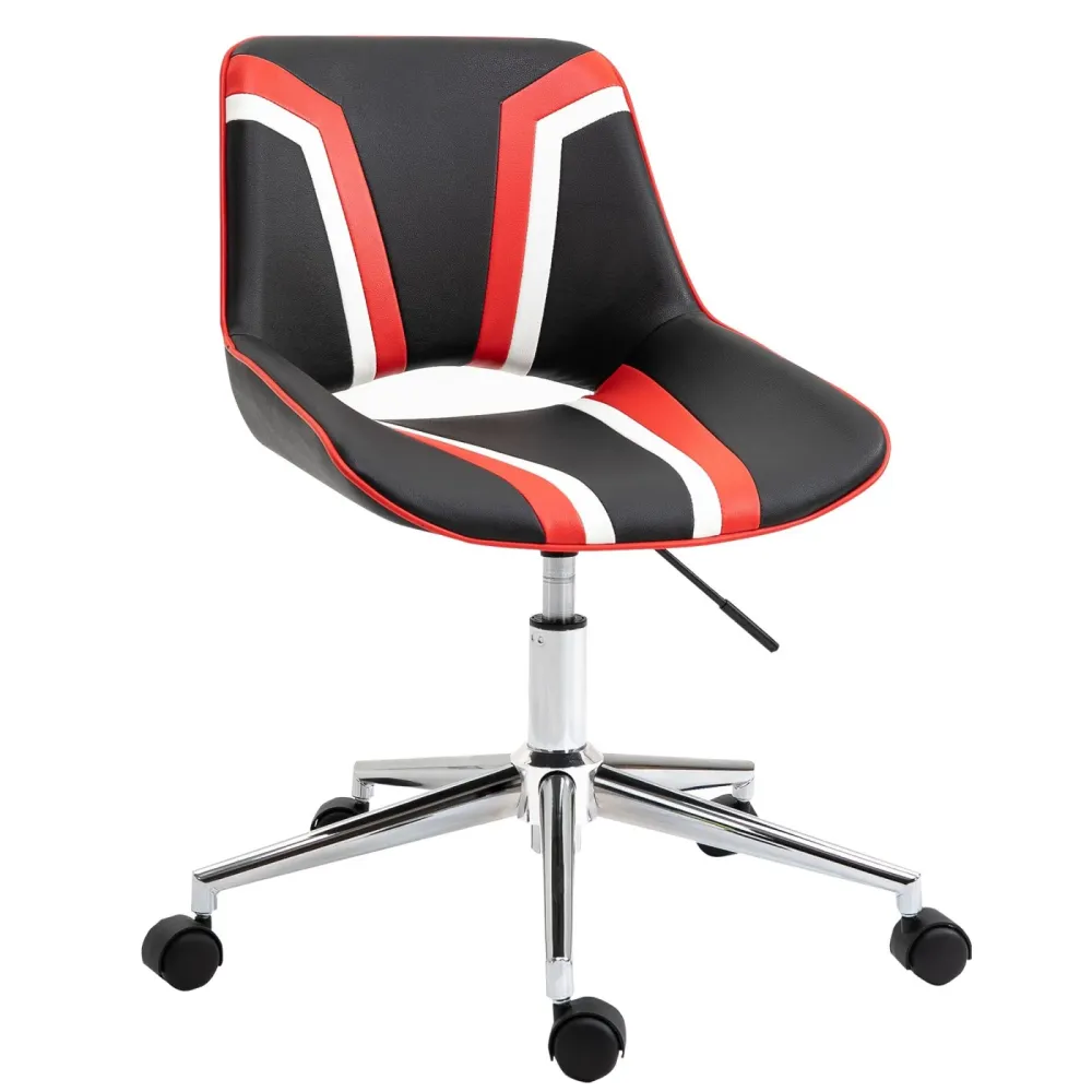 EASYCOMFORT Sedia Sgabello da Ufficio Stile Gaming Girevole e Regolabile, Similpelle