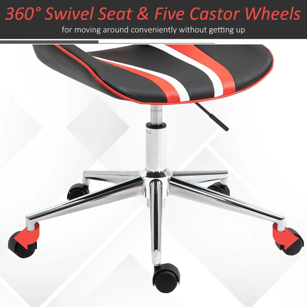 EASYCOMFORT Sedia Sgabello da Ufficio Stile Gaming Girevole e Regolabile, Similpelle