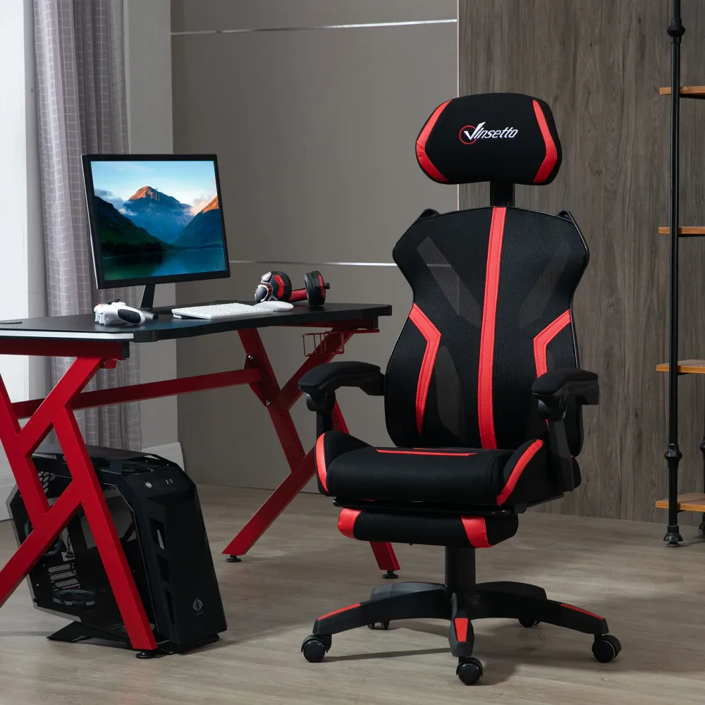 Easycomfort Sedia da Ufficio Ergonomica Altezza Regolabile, Poltrona con Schienale Reclinabile e Poggiapiedi, 65x65x119-12...