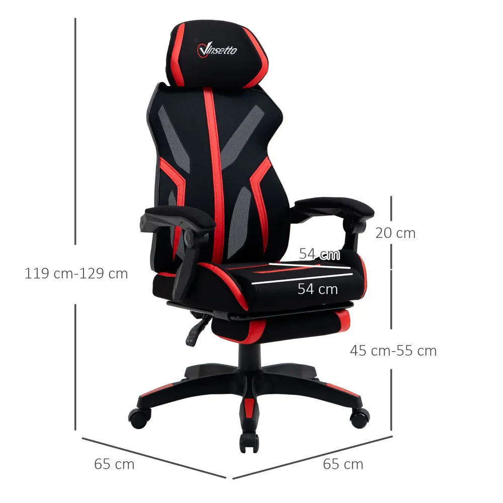 Easycomfort Sedia da Ufficio Ergonomica Altezza Regolabile, Poltrona con Schienale Reclinabile e Poggiapiedi, 65x65x119-12...