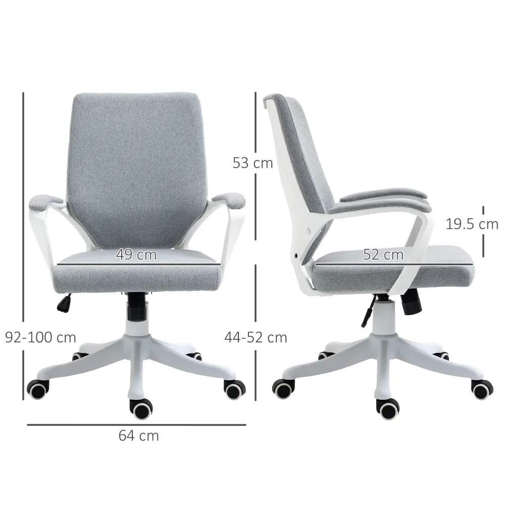 Easycomfort Sedia da Ufficio Ergonomica, Altezza Regolabile e Funzione Dondolo, Poltrona Girevole con Ruote, 62x69x92-100c...