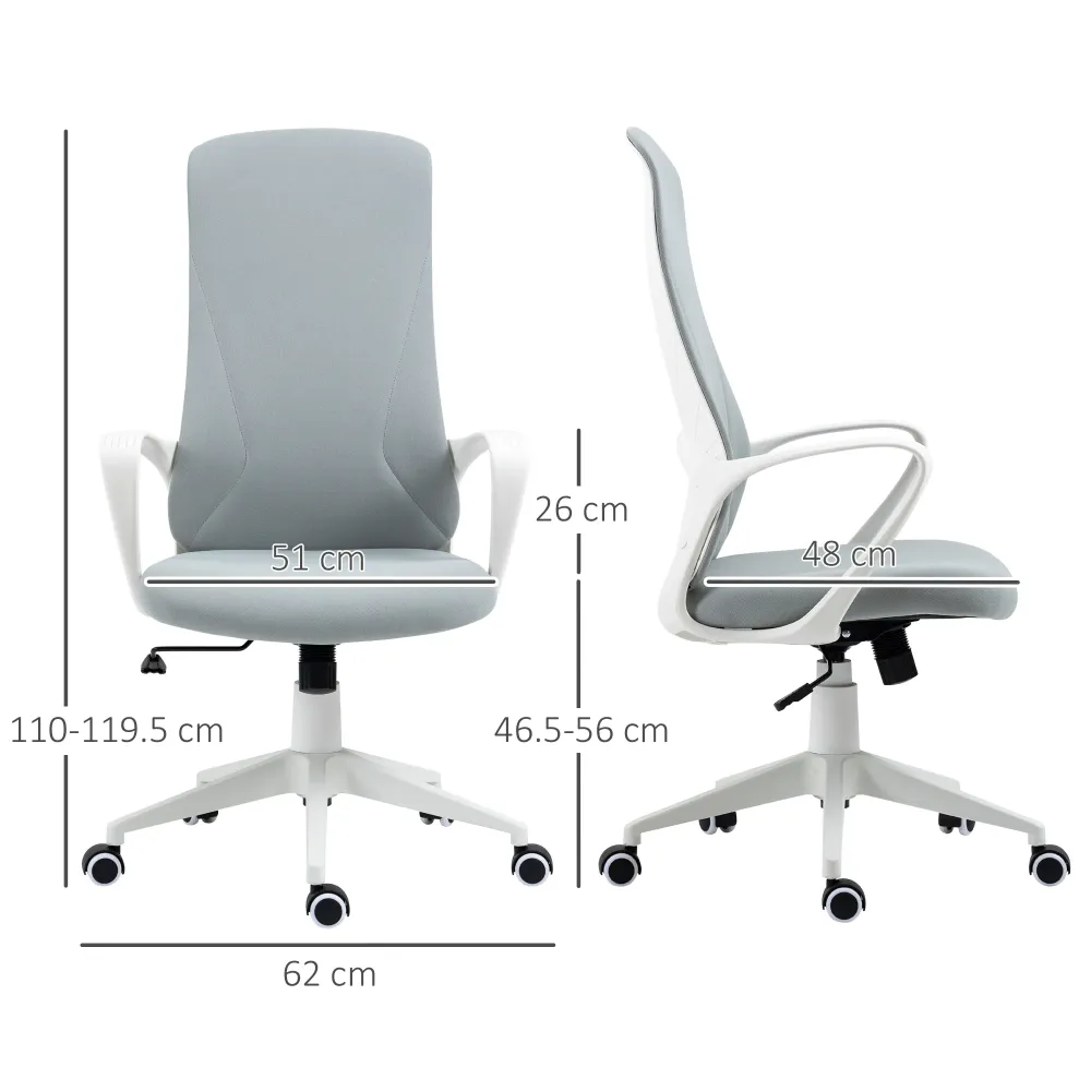 Easycomfort Sedia da Ufficio Ergonomica con Altezza Regolabile e Funzione di Inclinazione, 62x56x110-119.5 cm
