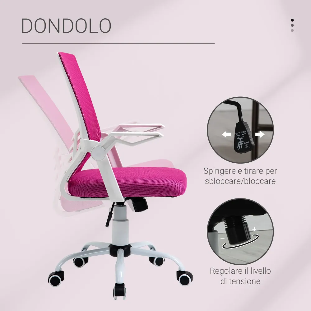 Easycomfort Sedia da Ufficio Ergonomica con Braccioli e Supporto Lombare, Poltrona Ufficio Girevole e Altezza Regolabile T...