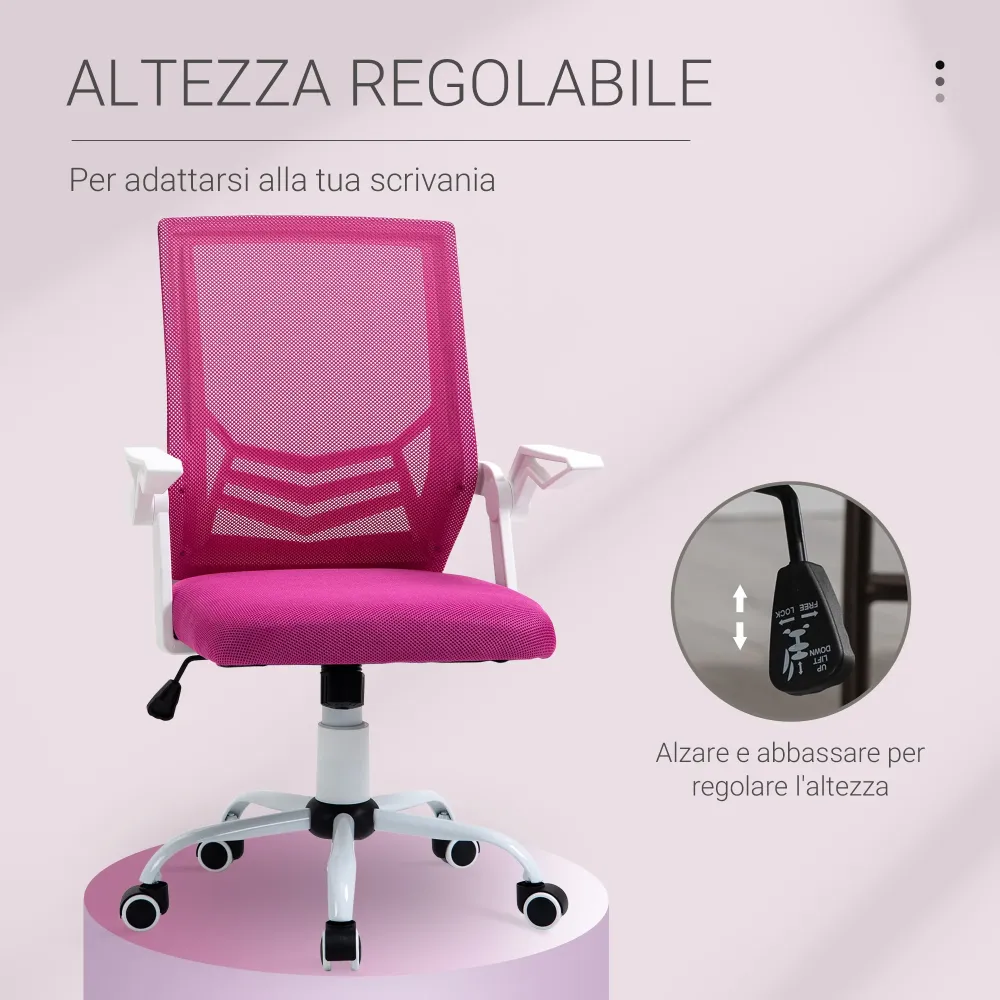 Easycomfort Sedia da Ufficio Ergonomica con Braccioli e Supporto Lombare, Poltrona Ufficio Girevole e Altezza Regolabile T...