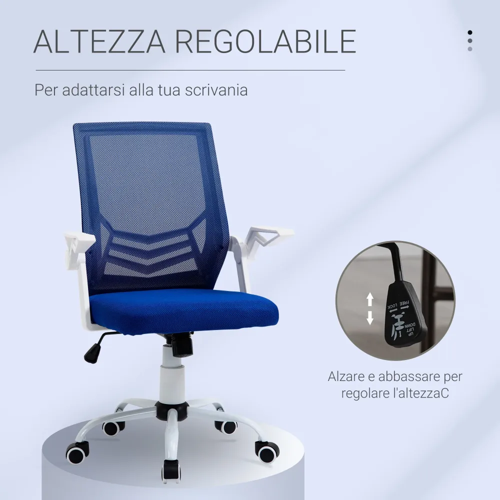 EasyComfort Sedia da Ufficio Ergonomica con Braccioli e Supporto Lombare, Poltrona Ufficio Girevole e Altezza Regolabile T...