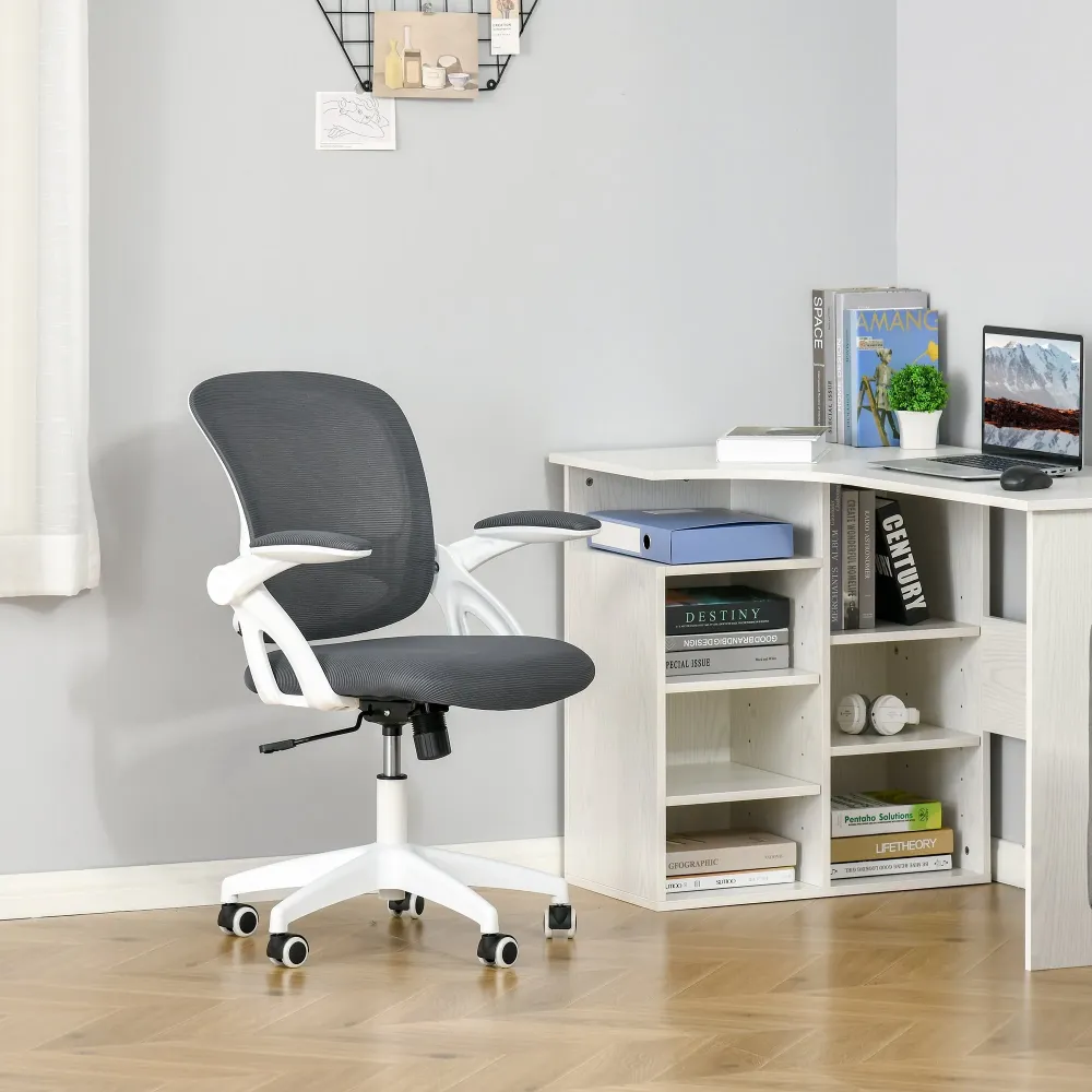 EASYCOMFORT Sedia da Ufficio Ergonomica con Schienale Rete e Seduta Imbottita, Altezza Regolabile, 65.5x61.5x88-97.5cm, Gr...