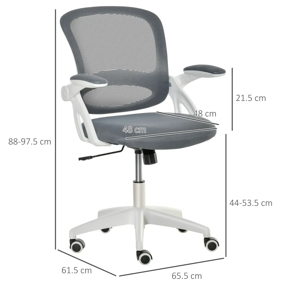 EASYCOMFORT Sedia da Ufficio Ergonomica con Schienale Rete e Seduta Imbottita, Altezza Regolabile, 65.5x61.5x88-97.5cm, Gr...