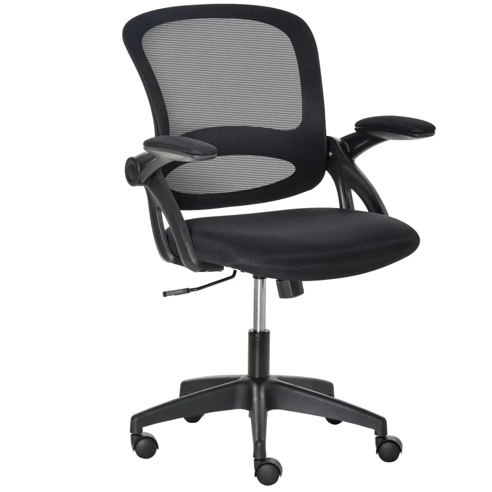 Easycomfort Sedia da Ufficio Ergonomica con Schienale Rete e Seduta Imbottita, Altezza Regolabile, 65.5x61.5x88-97.5cm, Nero