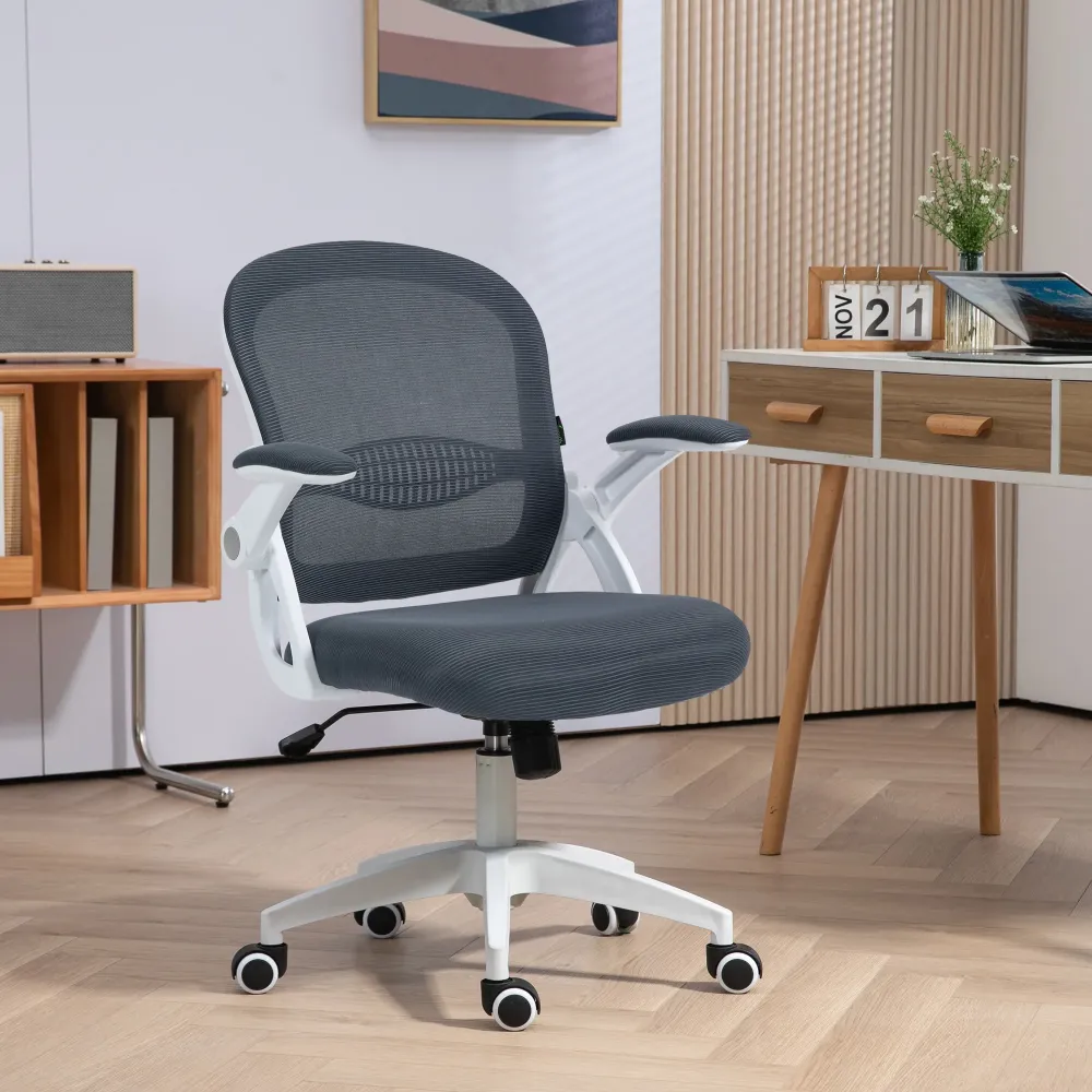 EasyComfort Sedia da Ufficio Ergonomica con Schienale Rete e Altezza Regolabile, 65.5x61.5x88-97.5cm, Grigio