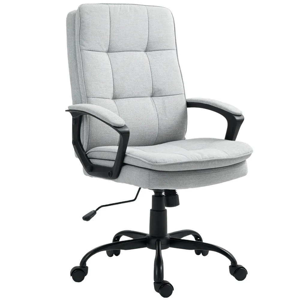 EasyComfort Sedia da Ufficio Ergonomica con Schienale Alto, Altezza Regolabile e Dondolo, Grigio