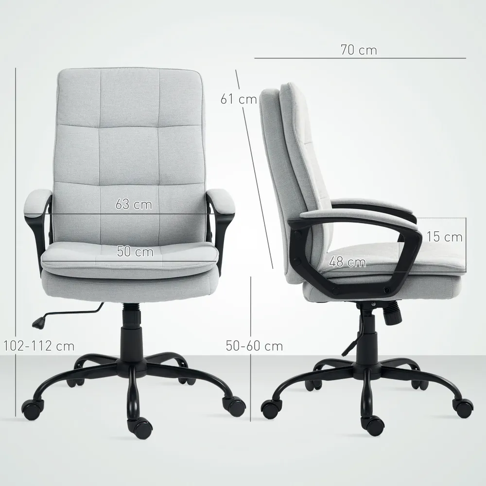 EasyComfort Sedia da Ufficio Ergonomica con Schienale Alto, Altezza Regolabile e Dondolo, Grigio