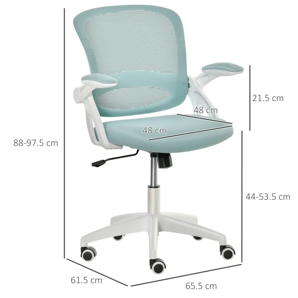 Easycomfort Sedia da Ufficio Ergonomica con Schienale Rete e Seduta Imbottita, Altezza Regolabile, 65.5x61.5x88-97.5cm, Az...