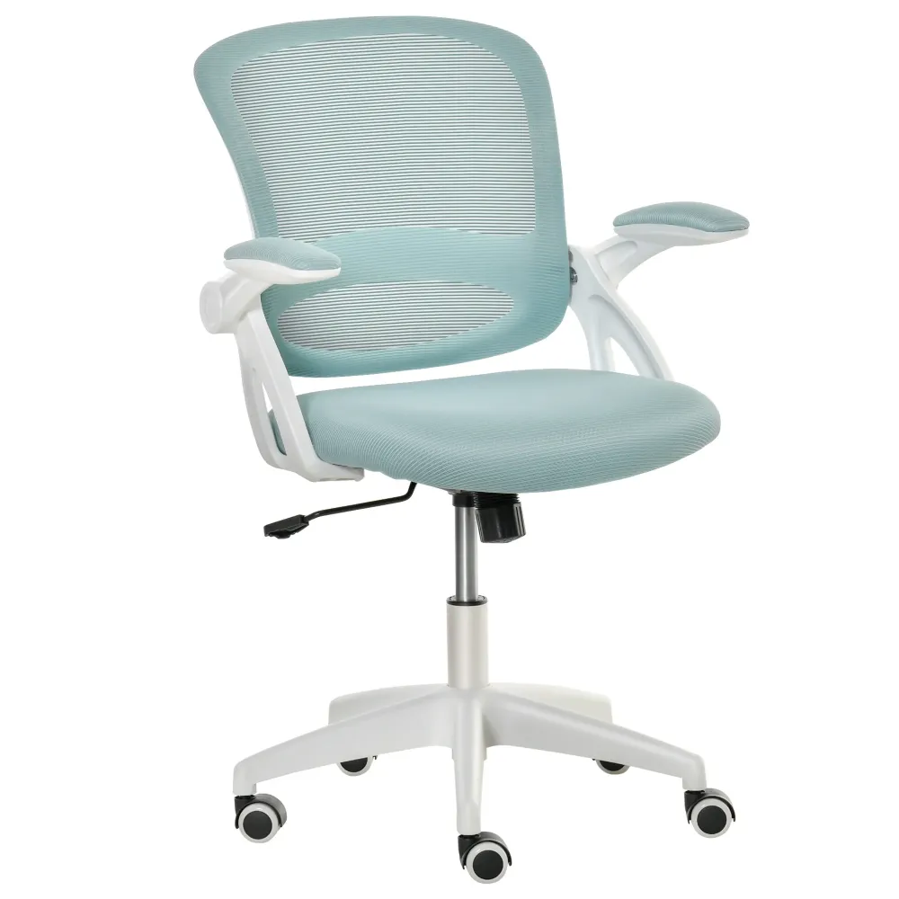 Easycomfort Sedia da Ufficio Ergonomica con Schienale Rete e Seduta Imbottita, Altezza Regolabile, 65.5x61.5x88-97.5cm, Az...