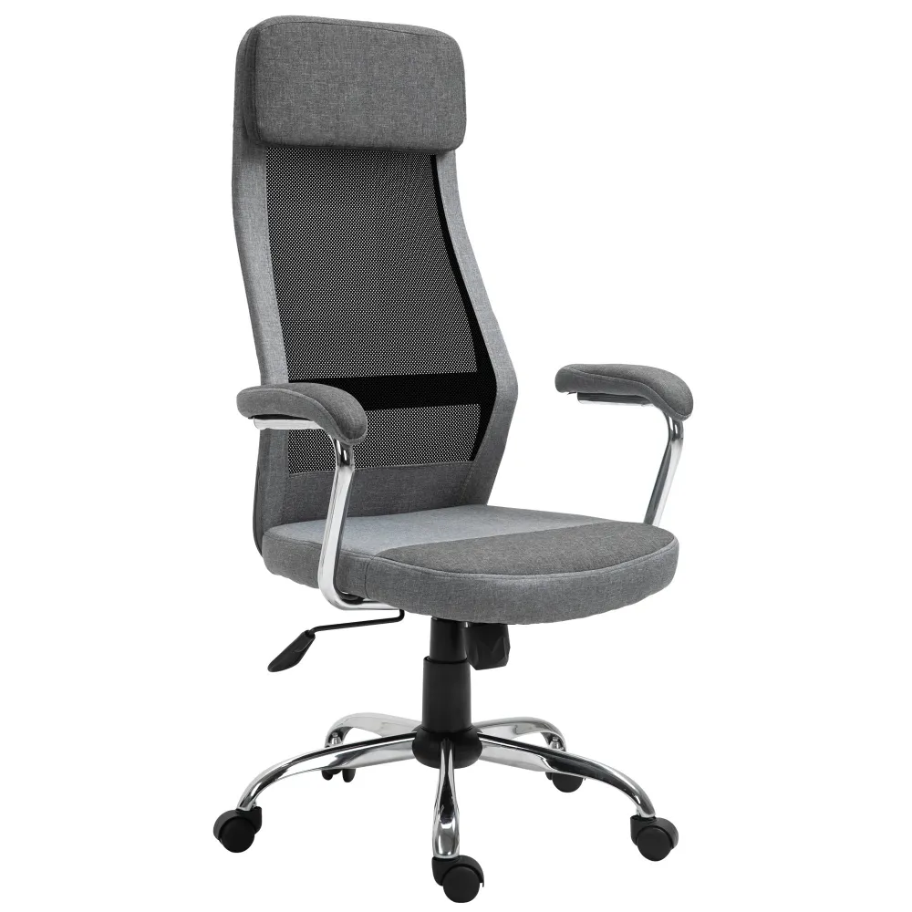 Easycomfort Sedia da Ufficio Ergonomica Girevole, Altezza Regolabile e Dondolamento, Poltrona Tessuto Rete 65x67x119-129cm...