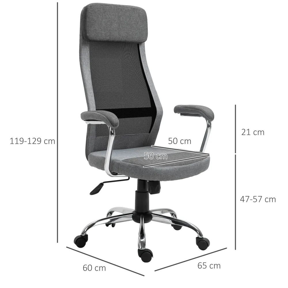 Easycomfort Sedia da Ufficio Ergonomica Girevole, Altezza Regolabile e Dondolamento, Poltrona Tessuto Rete 65x67x119-129cm...