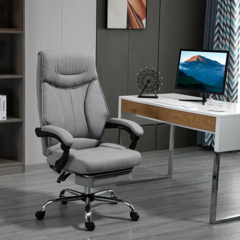 Easycomfort Sedia da Ufficio Ergonomica Girevole, Sedia da Scrivania con Rotelle, Poggiapiedi Retrattile e Reclinabile 135...