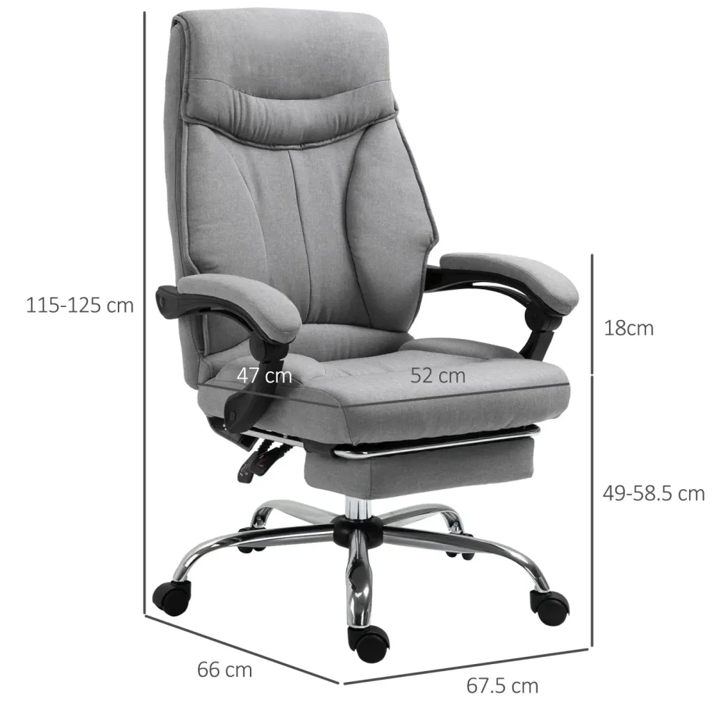 Easycomfort Sedia da Ufficio Ergonomica Girevole, Sedia da Scrivania con Rotelle, Poggiapiedi Retrattile e Reclinabile 135...