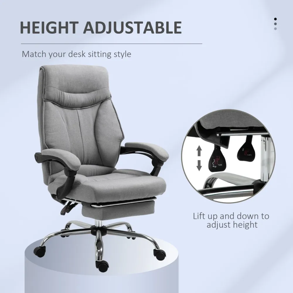 Easycomfort Sedia da Ufficio Ergonomica Girevole, Sedia da Scrivania con Rotelle, Poggiapiedi Retrattile e Reclinabile 135...