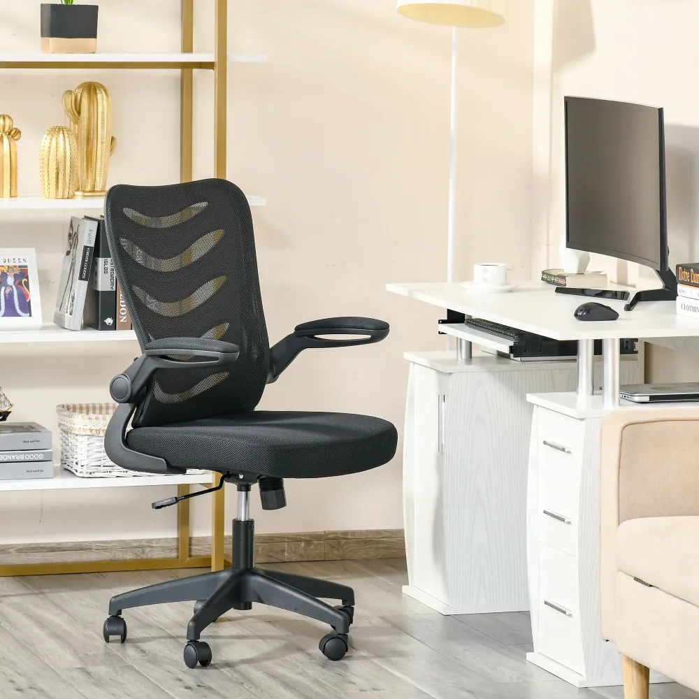 EASYCOMFORT Sedia da Ufficio Ergonomica, Poltrona Girevole, Altezza Regolabile e Braccioli Sollevabili, 58.5x58x94.5-103.5...