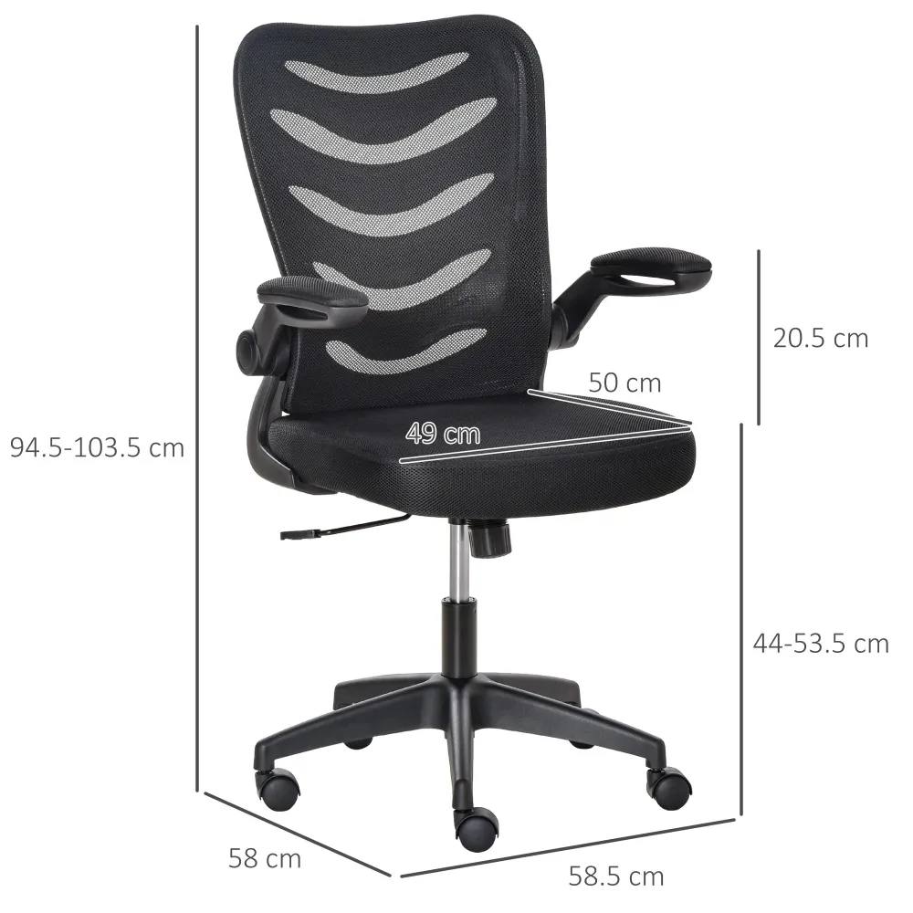 EASYCOMFORT Sedia da Ufficio Ergonomica, Poltrona Girevole, Altezza Regolabile e Braccioli Sollevabili, 58.5x58x94.5-103.5...