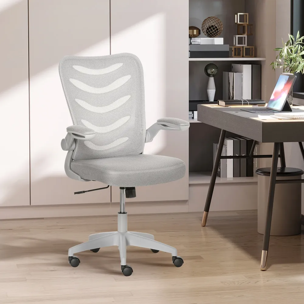 EASYCOMFORT Sedia da Ufficio Ergonomica, Poltrona Girevole, Altezza Regolabile e Braccioli Sollevabili, 58.5x58x94.5-103.5...