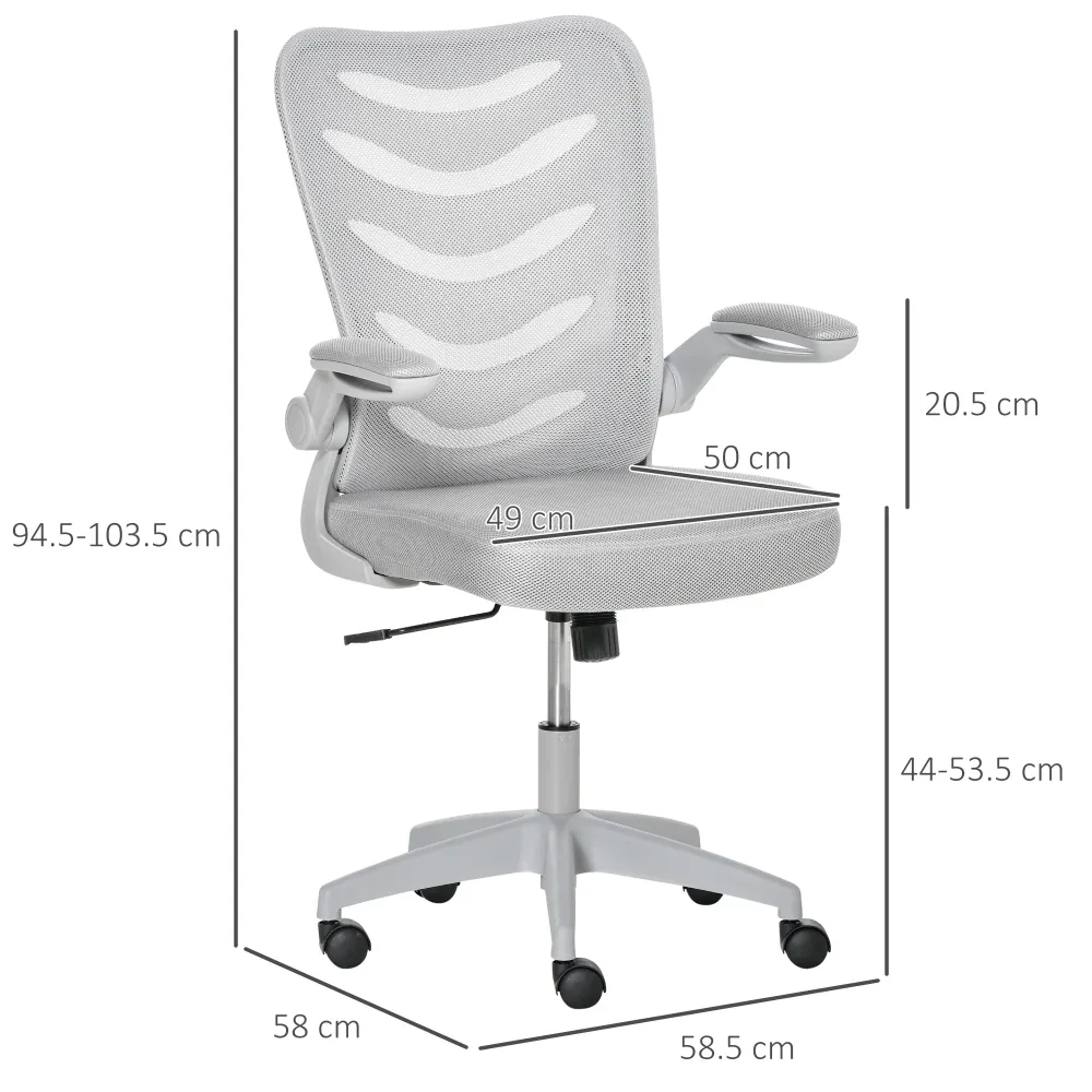 EASYCOMFORT Sedia da Ufficio Ergonomica, Poltrona Girevole, Altezza Regolabile e Braccioli Sollevabili, 58.5x58x94.5-103.5...
