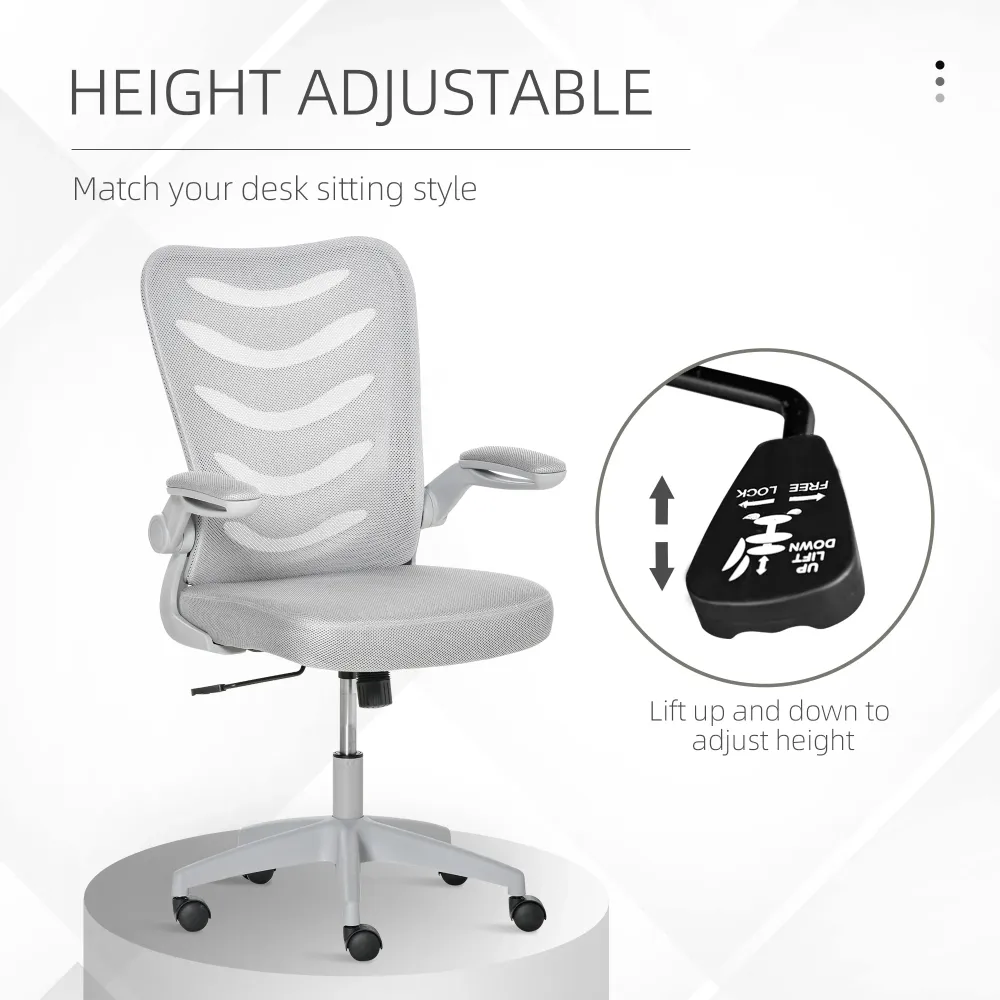 EASYCOMFORT Sedia da Ufficio Ergonomica, Poltrona Girevole, Altezza Regolabile e Braccioli Sollevabili, 58.5x58x94.5-103.5...