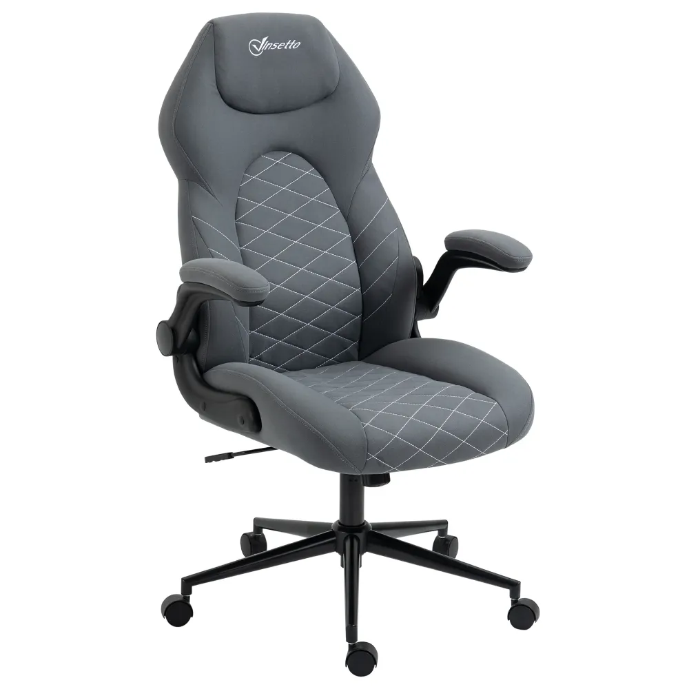 Easycomfort Sedia da Ufficio Ergonomica e Reclinabile ad Altezza Regolabile, 65.5x69.5x112-122 cm, Grigio Scuro