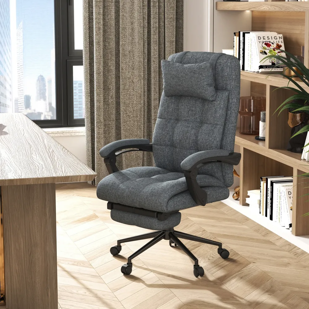 Easycomfort Sedia da Ufficio Ergonomica Reclinabile, Sedia Direzionale con Schiena Alta, Poltrona Ufficio con Poggiatesta...