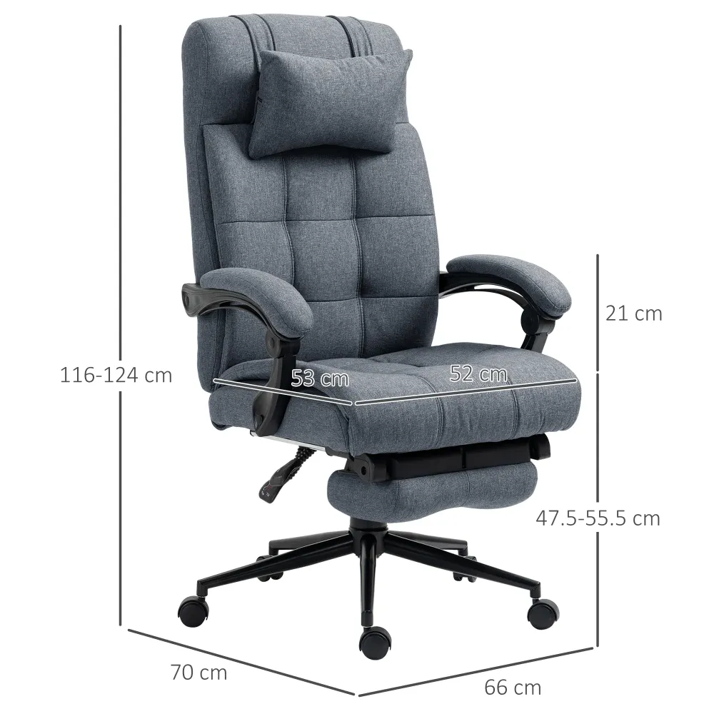 Easycomfort Sedia da Ufficio Ergonomica Reclinabile, Sedia Direzionale con Schiena Alta, Poltrona Ufficio con Poggiatesta...