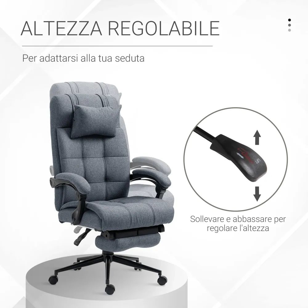 Easycomfort Sedia da Ufficio Ergonomica Reclinabile, Sedia Direzionale con Schiena Alta, Poltrona Ufficio con Poggiatesta...