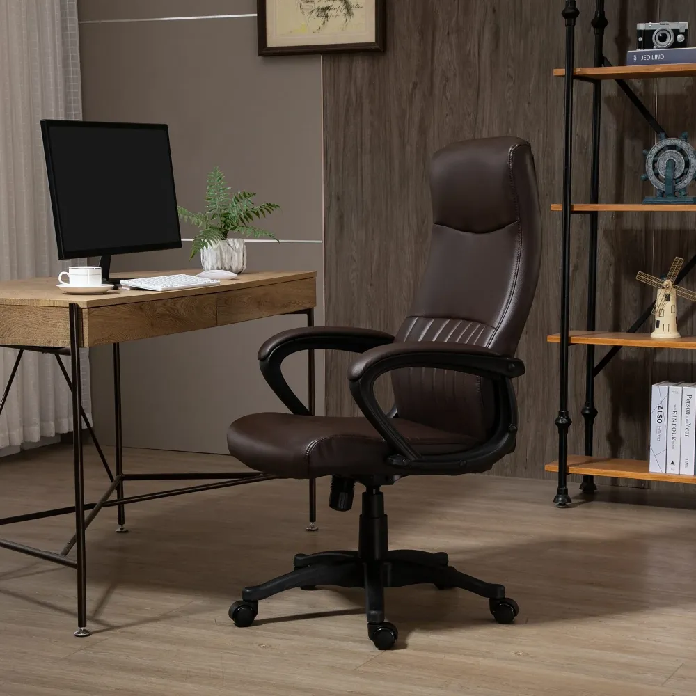 Easycomfort Sedia da Ufficio Ergonomica, Sedia Girevole con Schienale Alto e Dondolo, Altezza Regolabile e Ruote, 61.5x66x...