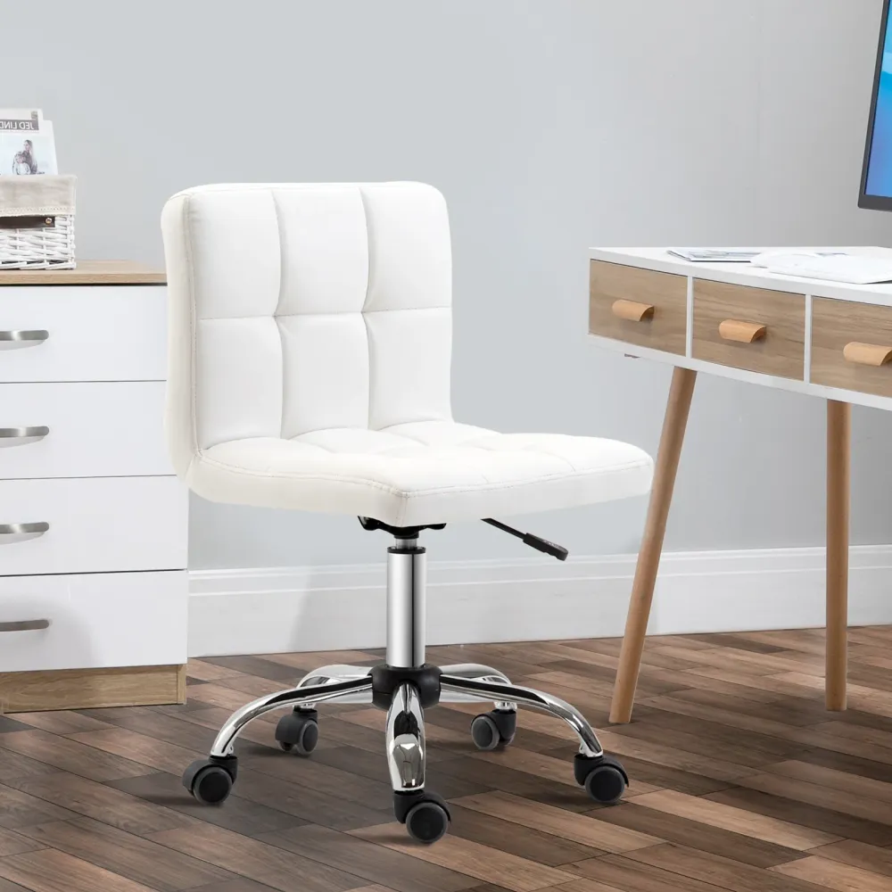 Easycomfort Sedia da Ufficio Ergonomica, Sedia Girevole Altezza Regolabile Pelle Sintetica 46 × 51 × 80-92cm