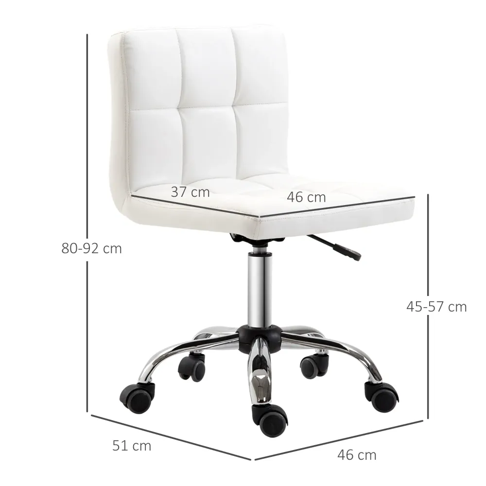 Easycomfort Sedia da Ufficio Ergonomica, Sedia Girevole Altezza Regolabile Pelle Sintetica 46 × 51 × 80-92cm