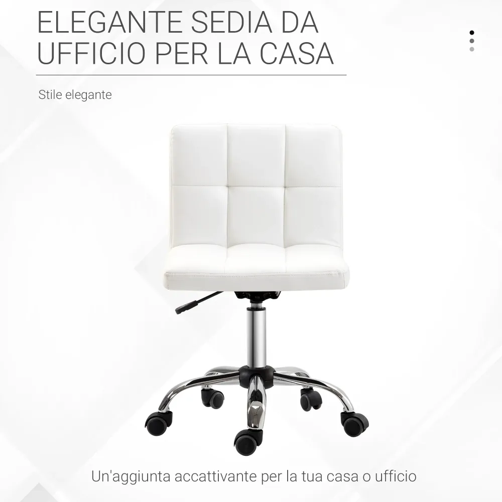 Easycomfort Sedia da Ufficio Ergonomica, Sedia Girevole Altezza Regolabile Pelle Sintetica 46 × 51 × 80-92cm