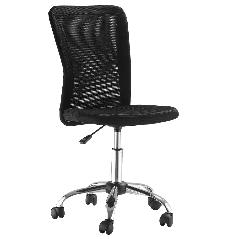 Easycomfort Sedia da Ufficio Ergonomica Senza Braccioli, Tessuto Traspirante Rete, Altezza Regolabile e 5 Ruote, 43x58x90-...