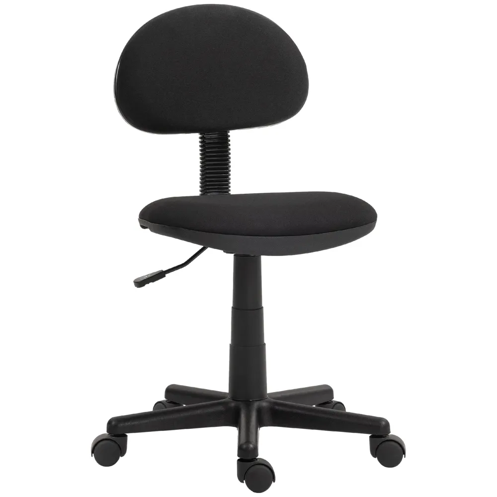 EasyComfort Sedia da Ufficio Girevole ad Altezza Regolabile, Tessuto Elastico, Spugna e Acciaio, 43x51x73-85 cm, Nero